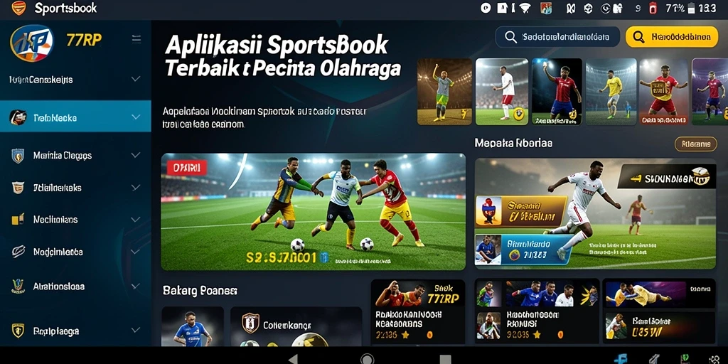 Tampilan gameplay Sportsbook yang menarik di 77RP.