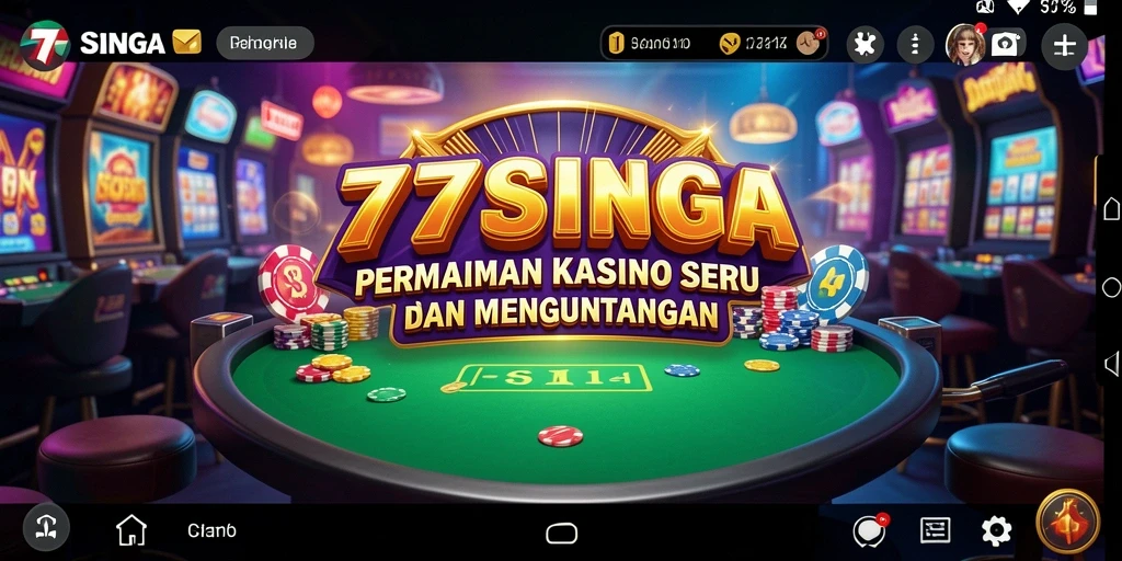 Tampilan permainan kasino yang seru dan interaktif di 77SINGA.