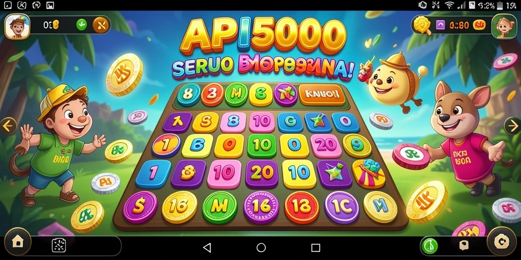 Tampilan gameplay menarik dari API5000 yang menampilkan papan Bingo penuh warna.