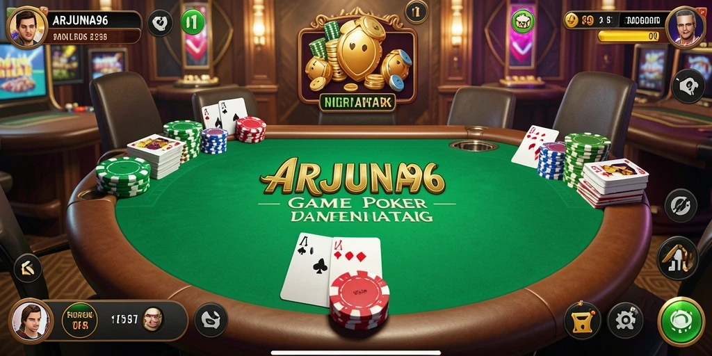 Tampilan menarik gameplay poker di ARJUNA96.