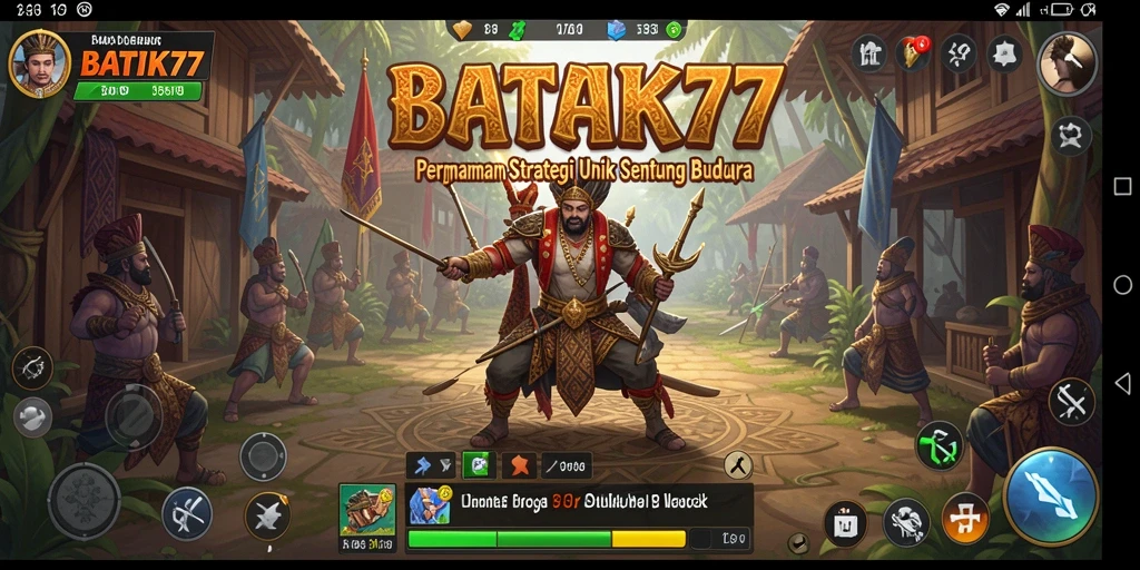 Menampilkan gameplay mendalam di BATIK77 dengan motif Batik.