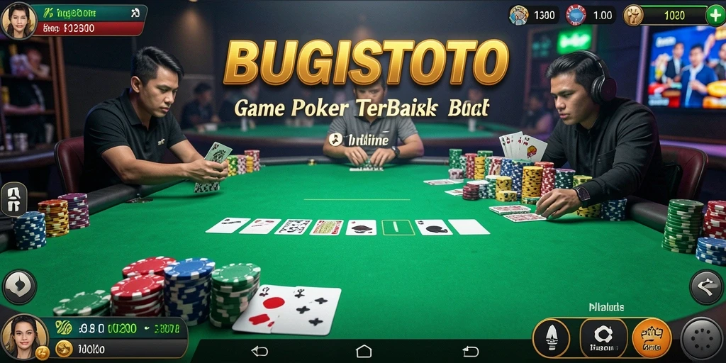 Tampilan permainan Poker dalam BUGISTOTO yang seru dan interaktif.