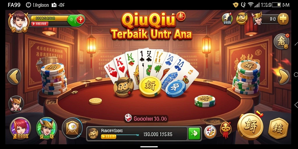 Tampilan gameplay QiuQiu yang seru dan mendebarkan.