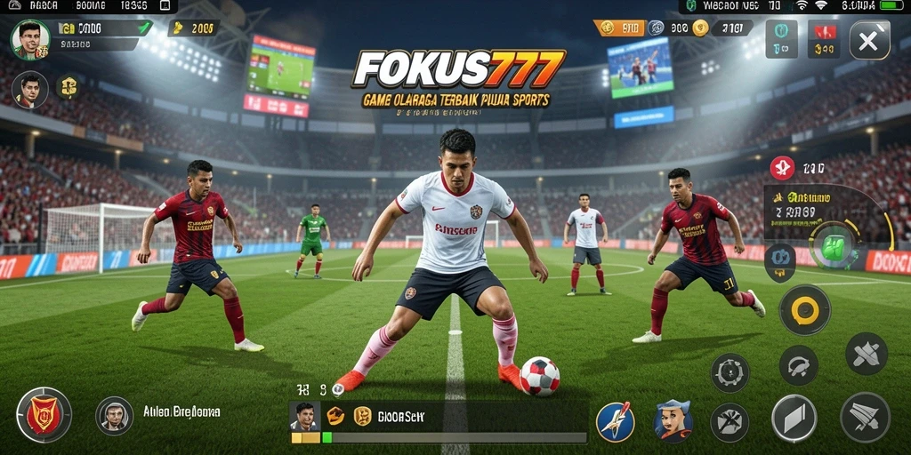 Screenshot FOKUS777 menampilkan gameplay intens dalam pertandingan olahraga.