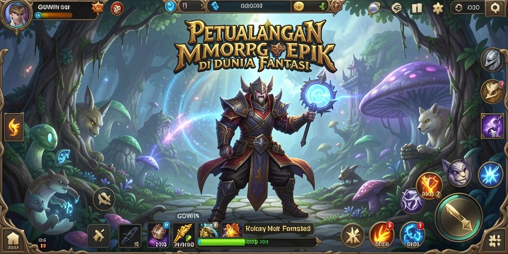 Tampilan gameplay GOWIN yang penuh aksi dan petualangan fantastis.