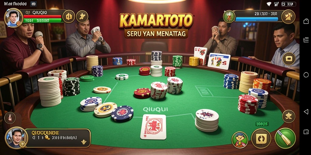Tampilan gameplay seru dalam KAMARTOTO saat bermain QiuQiu.