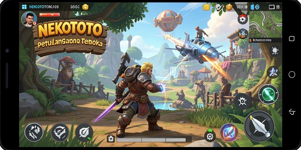 Tampilan grafis menawan dari gameplay di NEKOTOTO.