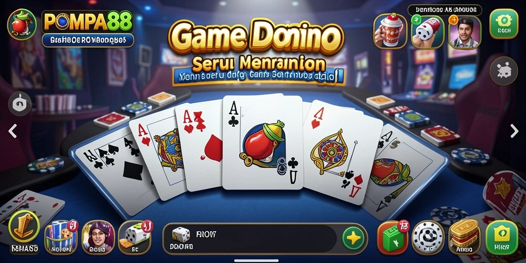 Screenshot POMPA88 menampilkan gameplay seru Domino.