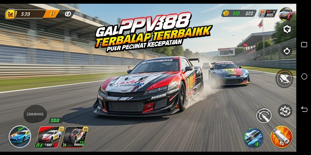 Tampilan gameplay balapan yang mendebarkan dari PPV88.