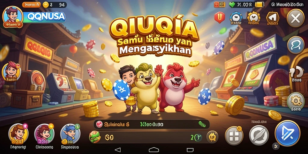 Tampilan gameplay seru QiuQiu di QQNUSA dengan desain menarik.
