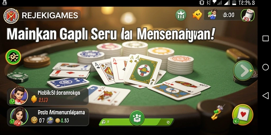 Tampilan gameplay seru dan interaktif dari REJEKIGAMES Gaple.