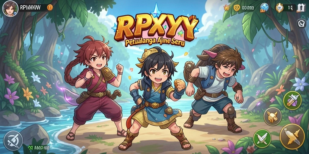 Tampilan gameplay seru dalam RPYYY yang penuh warna.