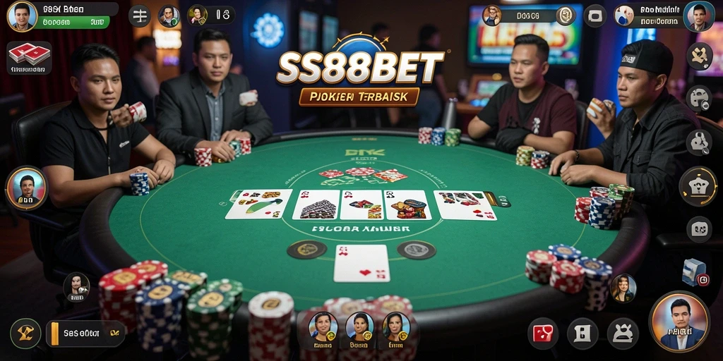 Tampilan menarik dari gameplay Poker di SS88BET.