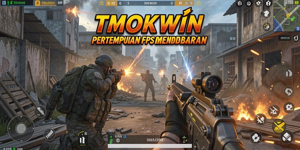 Screenshot gameplay TMOKWIN menampilkan aksi pertempuran yang seru.