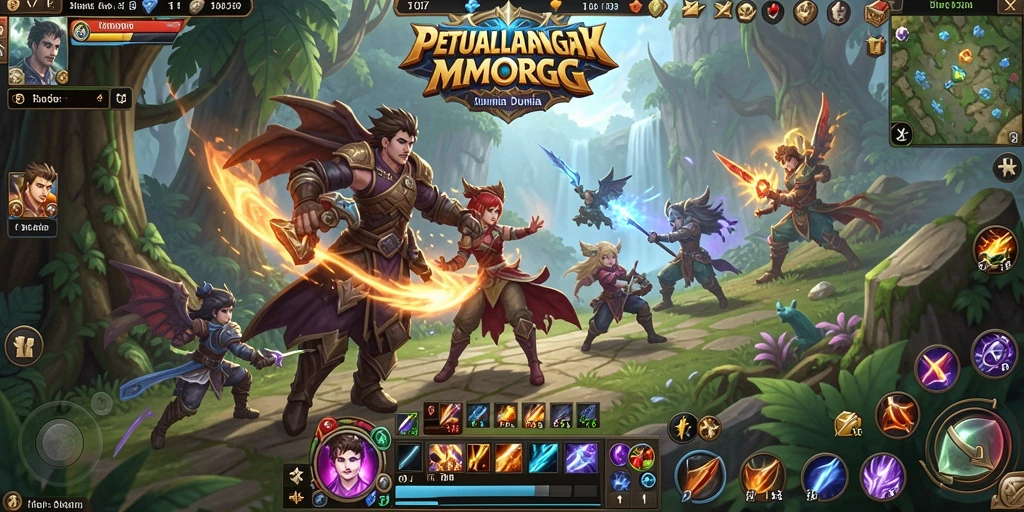 Tangkapan layar gameplay V07 menampilkan pertarungan seru di dunia MMORPG.